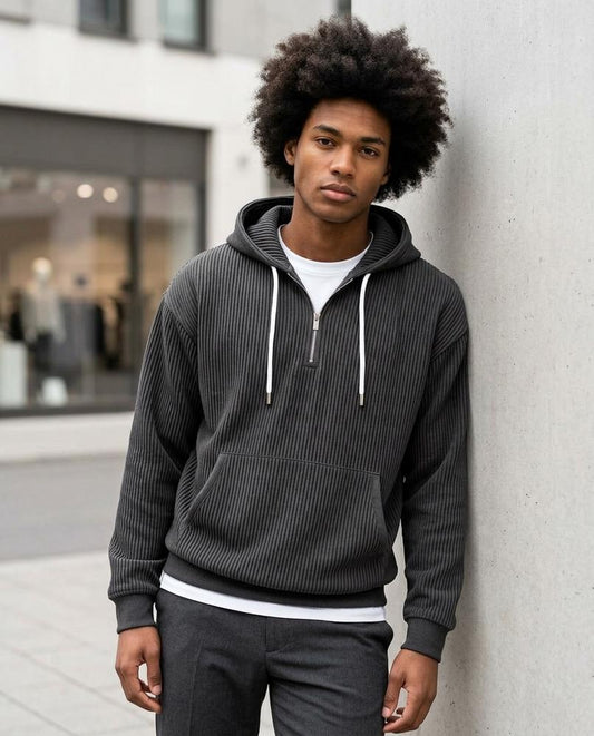 Men's Hoodie – Lesan, Ribbed texture, An attached hood – Tilly Outlet