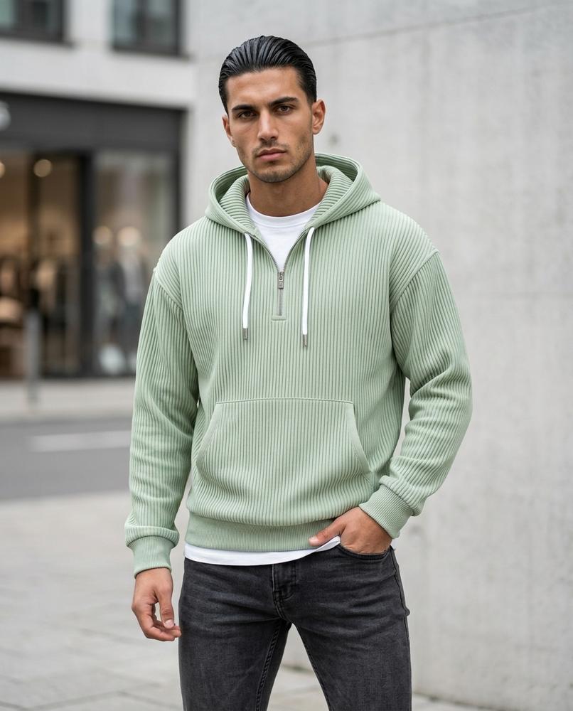 Men's Hoodie – Lesan, Ribbed texture, An attached hood – Tilly Outlet