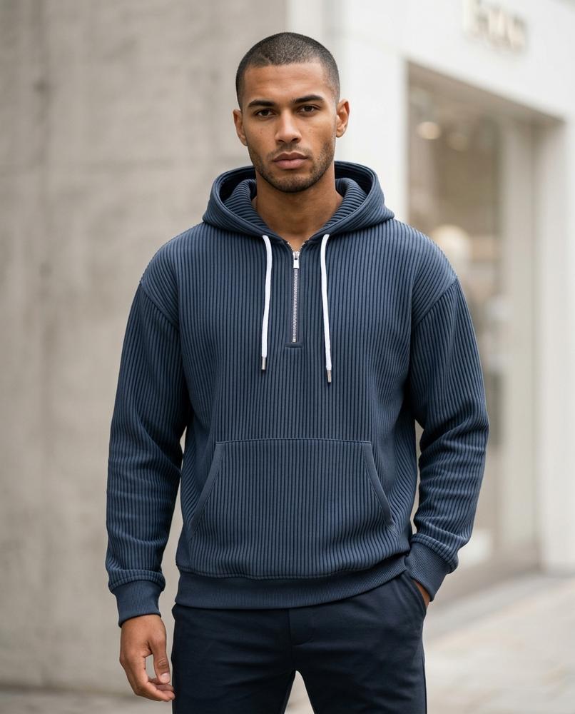 Men's Hoodie – Lesan, Ribbed texture, An attached hood – Tilly Outlet