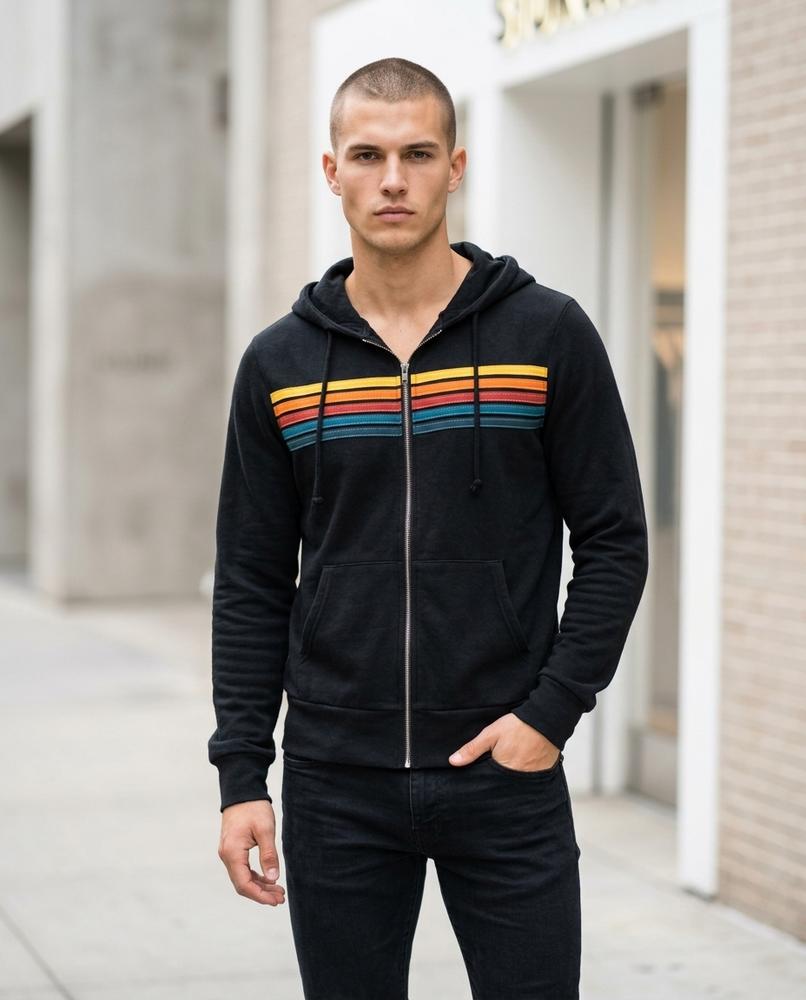 Men's Hoodie – Raren, A zipper closure, An attached hood – Tilly Outlet