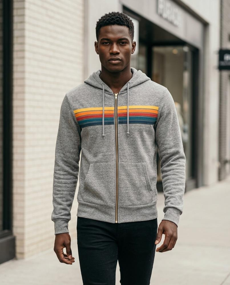 Men's Hoodie – Raren, A zipper closure, An attached hood – Tilly Outlet
