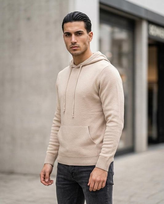 Men's Hoodie – Nelan, Ribbed texture, Knit texture – Tilly Outlet