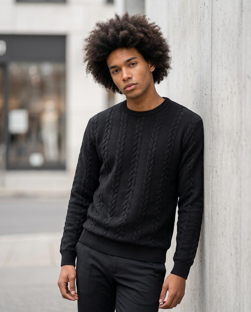 Men's Sweater – Dasol, Textured fabric, An attached hood – Tilly Outlet