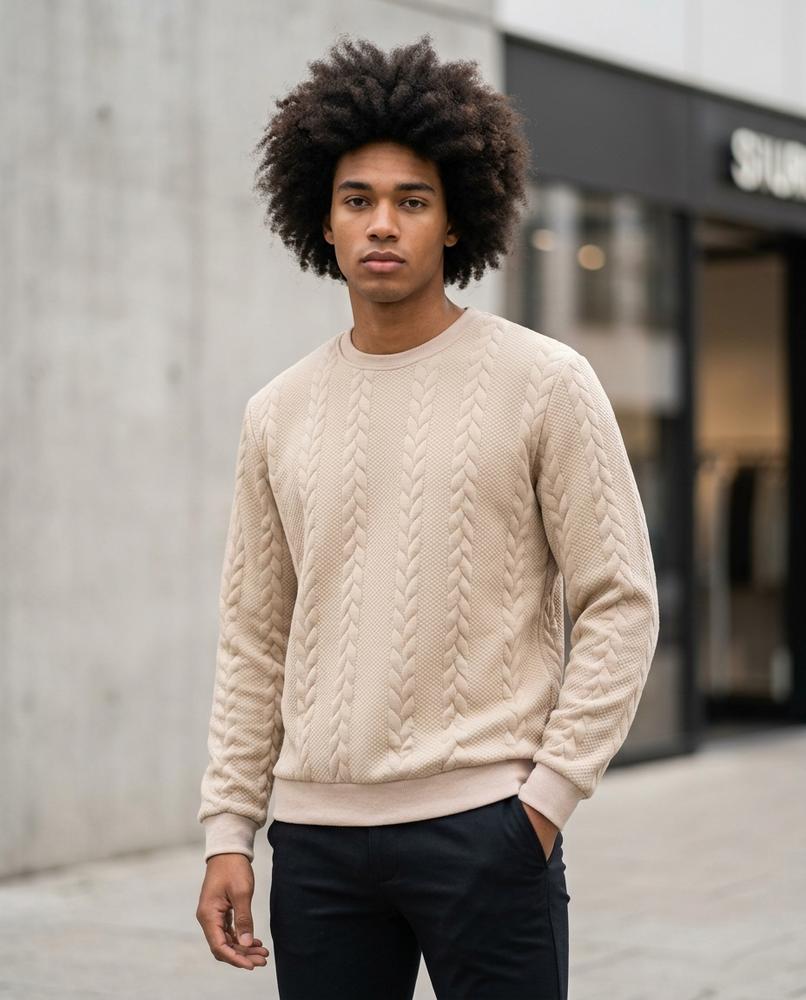 Men's Sweater – Dasol, Textured fabric, An attached hood – Tilly Outlet
