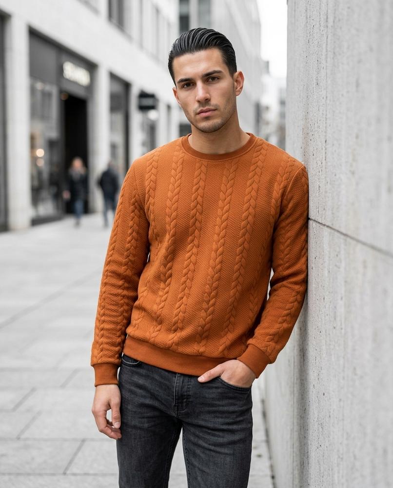 Men's Sweater – Dasol, Textured fabric, An attached hood – Tilly Outlet