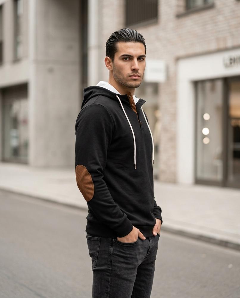 Men's Hoodie – Vator, Button detailing, An attached hood – Tilly Outlet