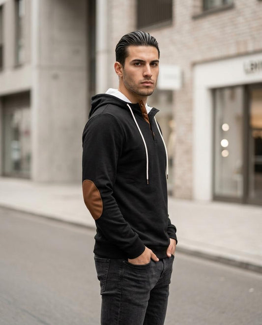 Men's Hoodie – Vator, Button detailing, An attached hood – Tilly Outlet