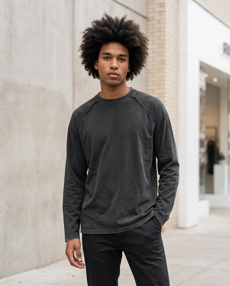 Unisex Shirt – Zedar, A washed finish, Long sleeves – Tilly Outlet