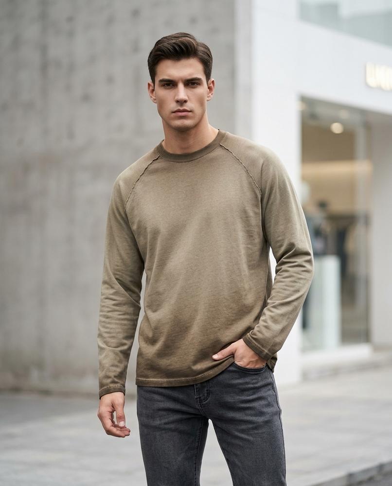 Unisex Shirt – Zedar, A washed finish, Long sleeves – Tilly Outlet
