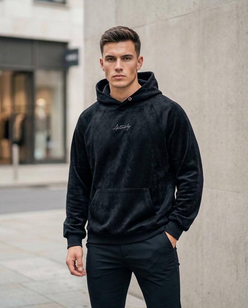 Unisex Hoodie – Zeron, Fleece lining, Textured fabric – Tilly Outlet