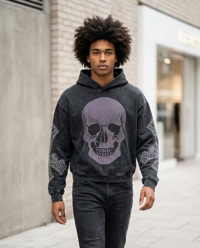 Unisex Hoodie – Yorev, A washed finish, A graphic print – Tilly Outlet