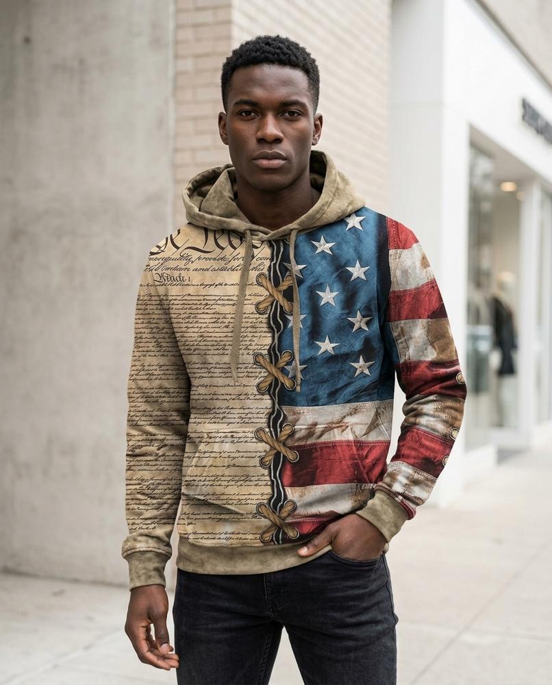 Men's Hoodie – Karan, A graphic print, Long sleeves – Tilly Outlet