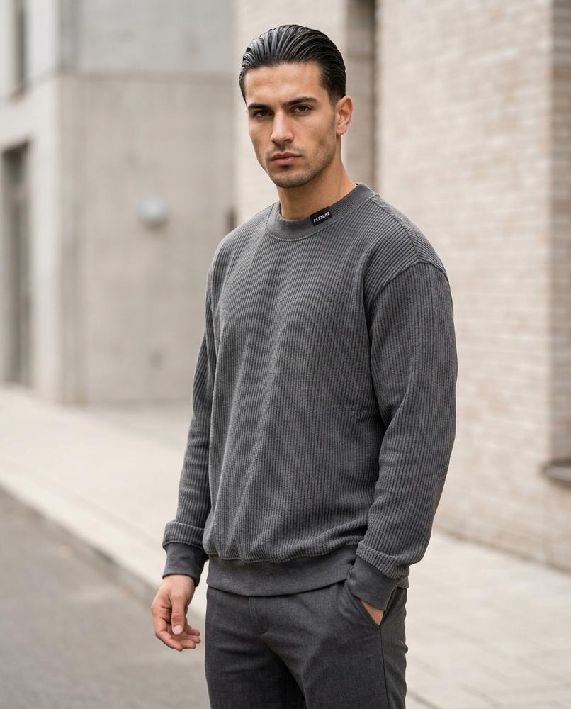 Unisex Sweater – Damor, Ribbed texture, Knit texture – Tilly Outlet