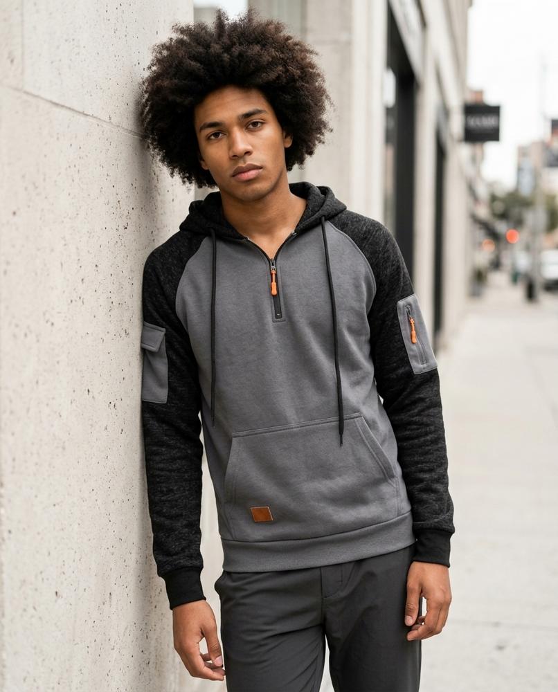 Men's Hoodie – Mirev, A zipper closure, An attached hood – Tilly Outlet