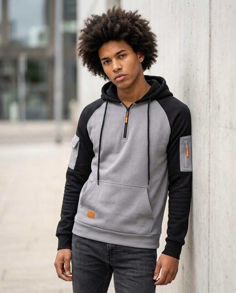 Men's Hoodie – Mirev, A zipper closure, An attached hood – Tilly Outlet