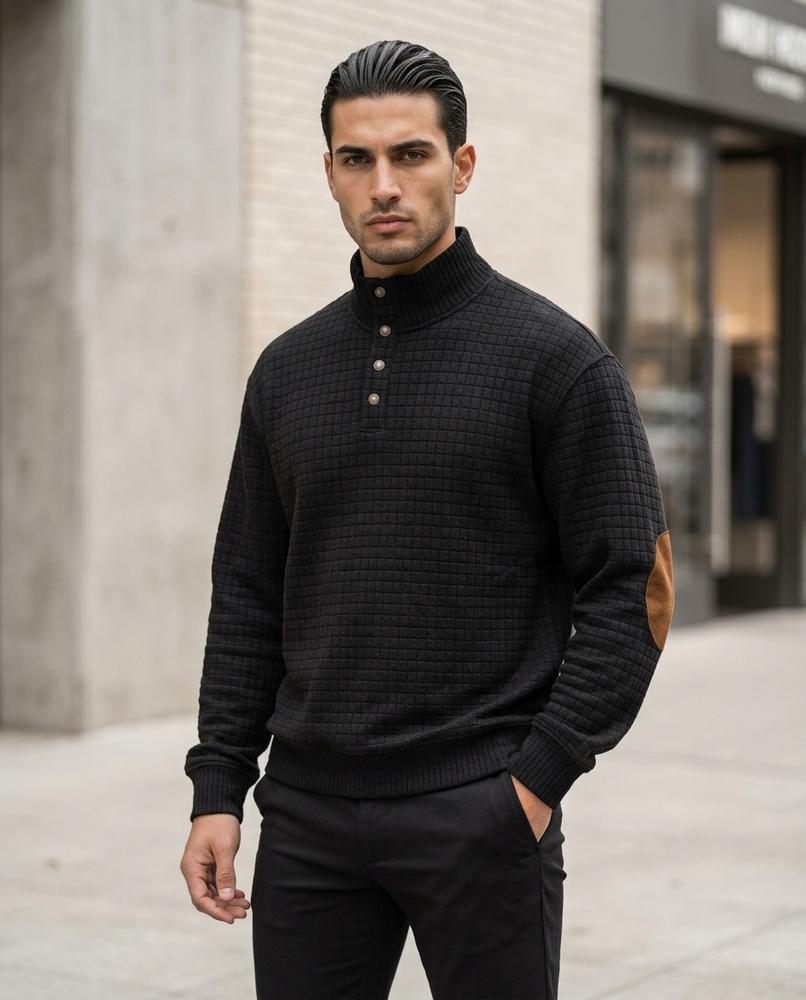 Men's Sweater – Yonat, Button detailing, Fleece lining – Tilly Outlet