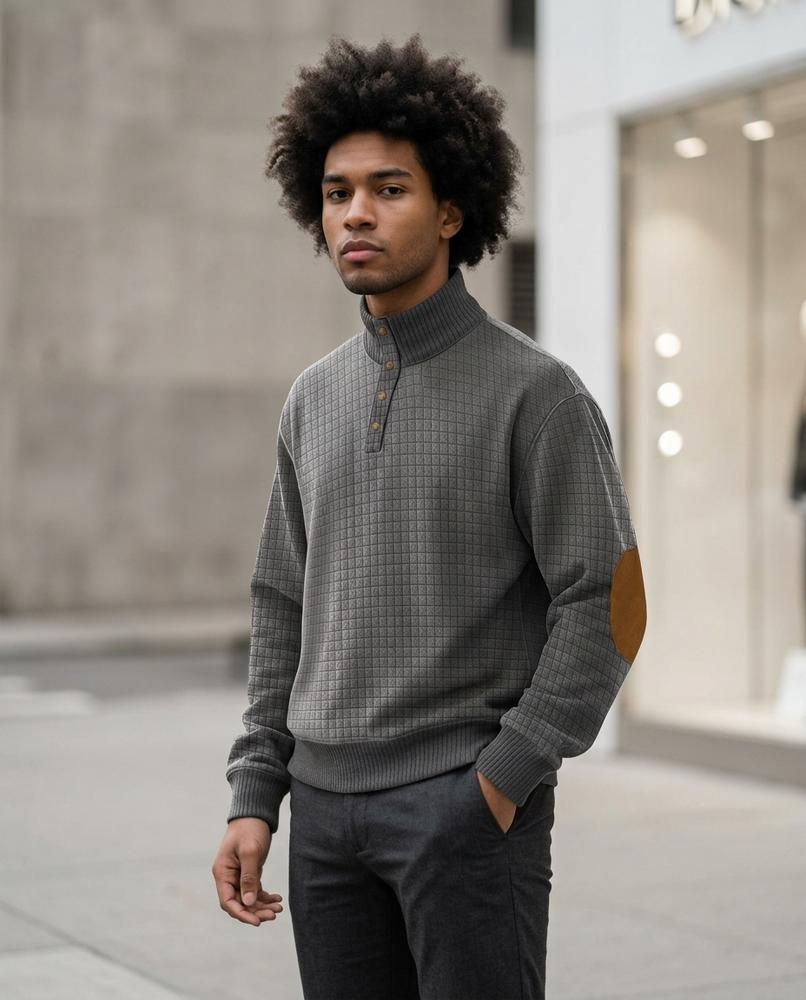 Men's Sweater – Yonat, Button detailing, Fleece lining – Tilly Outlet