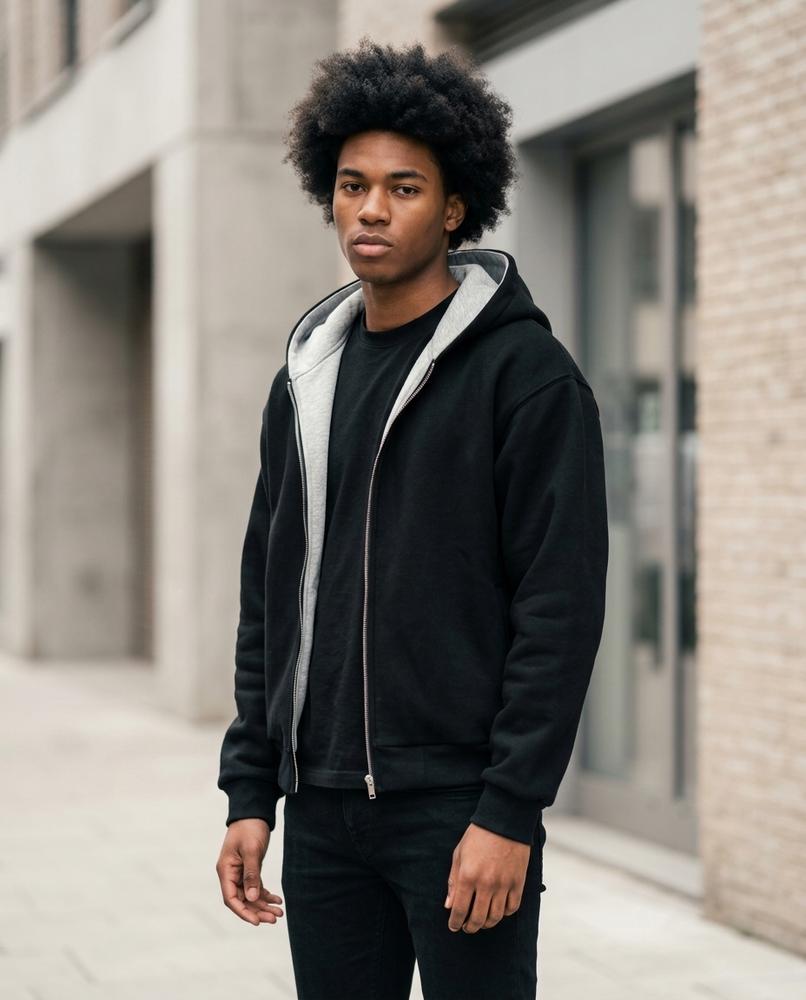 Men's Hoodie – Eolol, Fleece lining, A zipper closure – Tilly Outlet