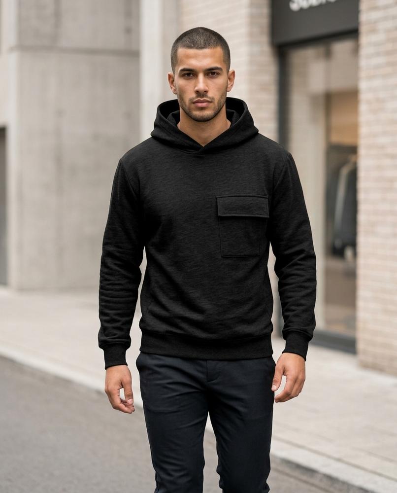 Men's Hoodie – Vufod, Fleece lining, Textured fabric – Tilly Outlet