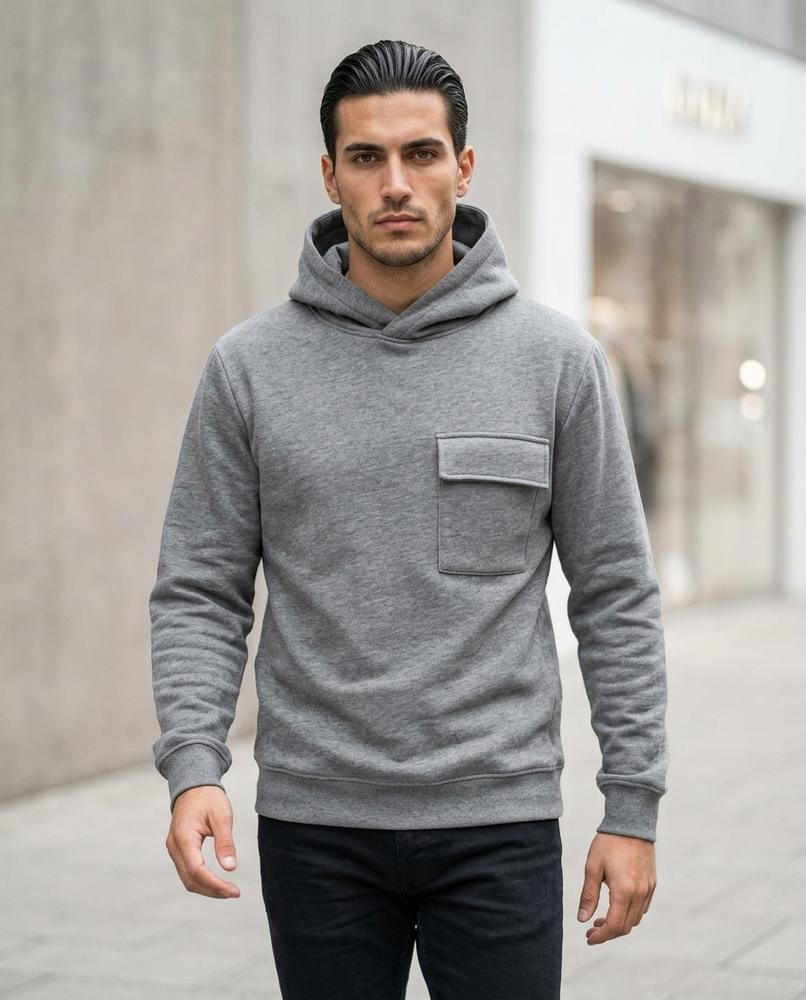 Men's Hoodie – Vufod, Fleece lining, Textured fabric – Tilly Outlet