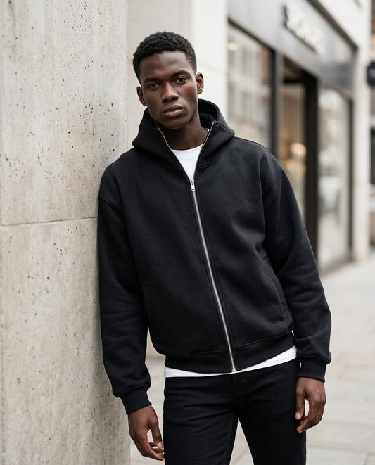 Men's Hoodie – Dudor, Knit texture, A zipper closure – Tilly Outlet