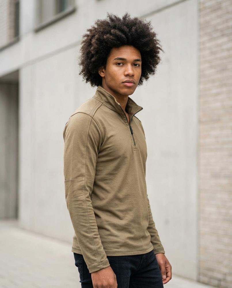 Men's T-Shirt – Tiker, Zipper closure, Long sleeves – Tilly Outlet