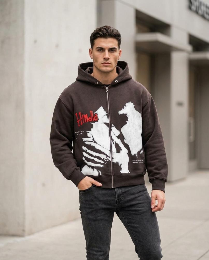 Men's Hoodie – Vizuk, Graphic print, Zipper closure – Tilly Outlet