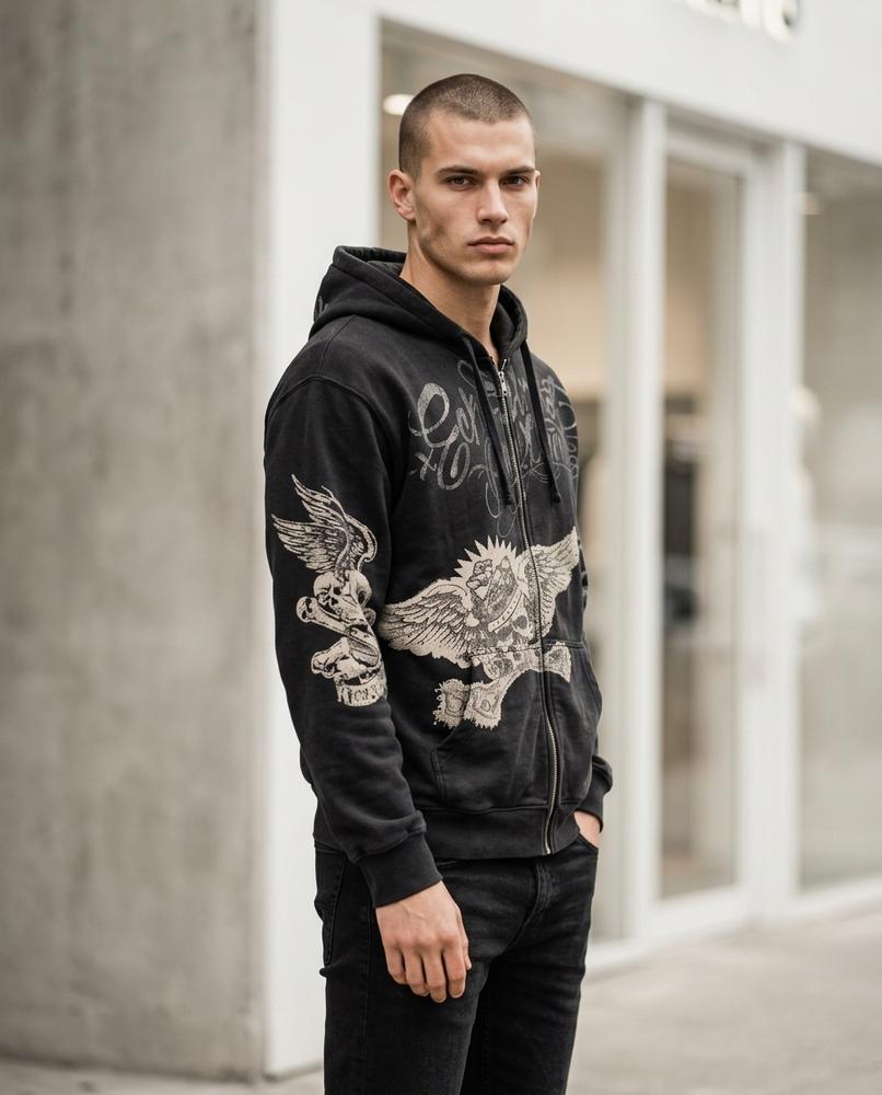 Men's Hoodie – Nitok, Graphic print, Attached hood – Tilly Outlet
