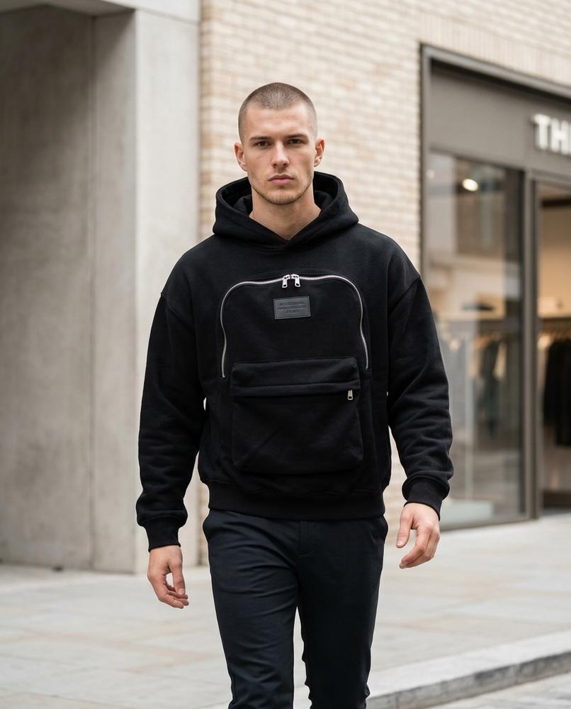 Men's Hoodie – Kezok, Attached hood, Relaxed fit – Tilly Outlet