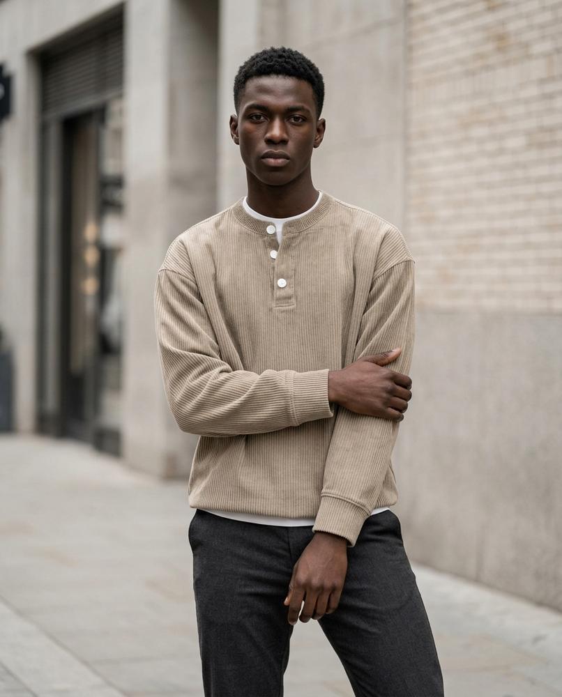 Men's Shirt – Cevir, Ribbed texture, Long sleeves – Tilly Outlet