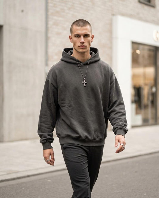 Men's Hoodie – Aalet, Washed finish, Attached hood – Tilly Outlet