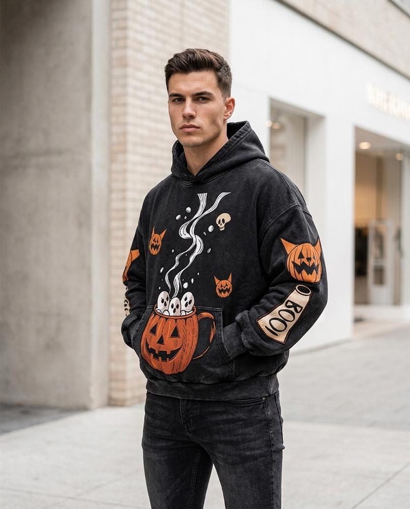 Men's Hoodie – Zezel, Washed finish, Graphic print – Tilly Outlet