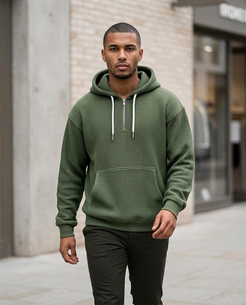Men's Hoodie – Kevon, Knit texture, Graphic print – Tilly Outlet