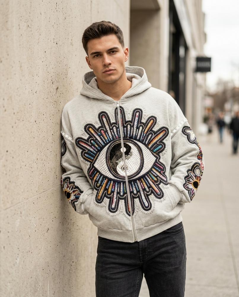 Men's Hoodie – Mesin, Graphic print, Zipper closure – Tilly Outlet
