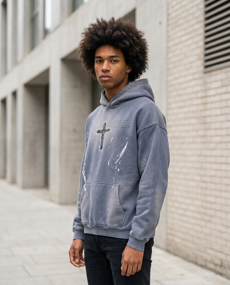 Yafel | Gewaschen Bedruckt Hoodie Herren – Tilly Outlet