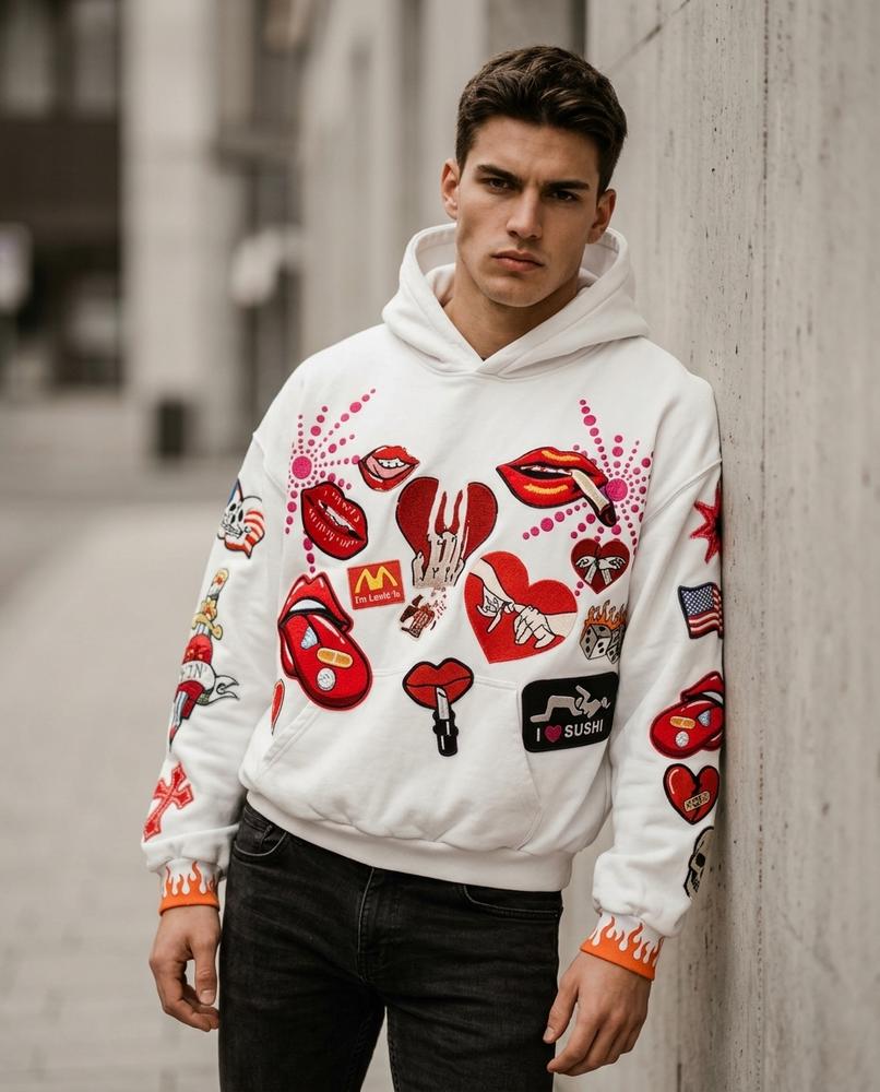 Vipik | Appliziert Gewaschen Hoodie Herren – Tilly Outlet