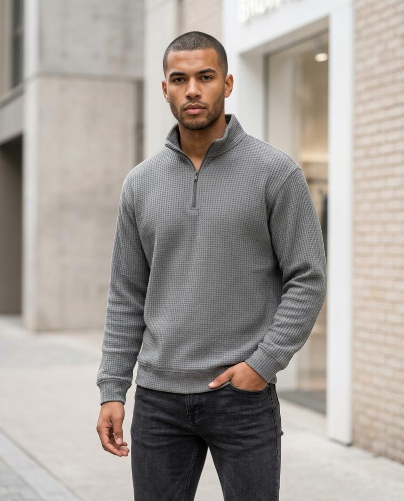 Zigak | Strukturiert Hochgeschlossen Pullover Herren – Tilly Outlet