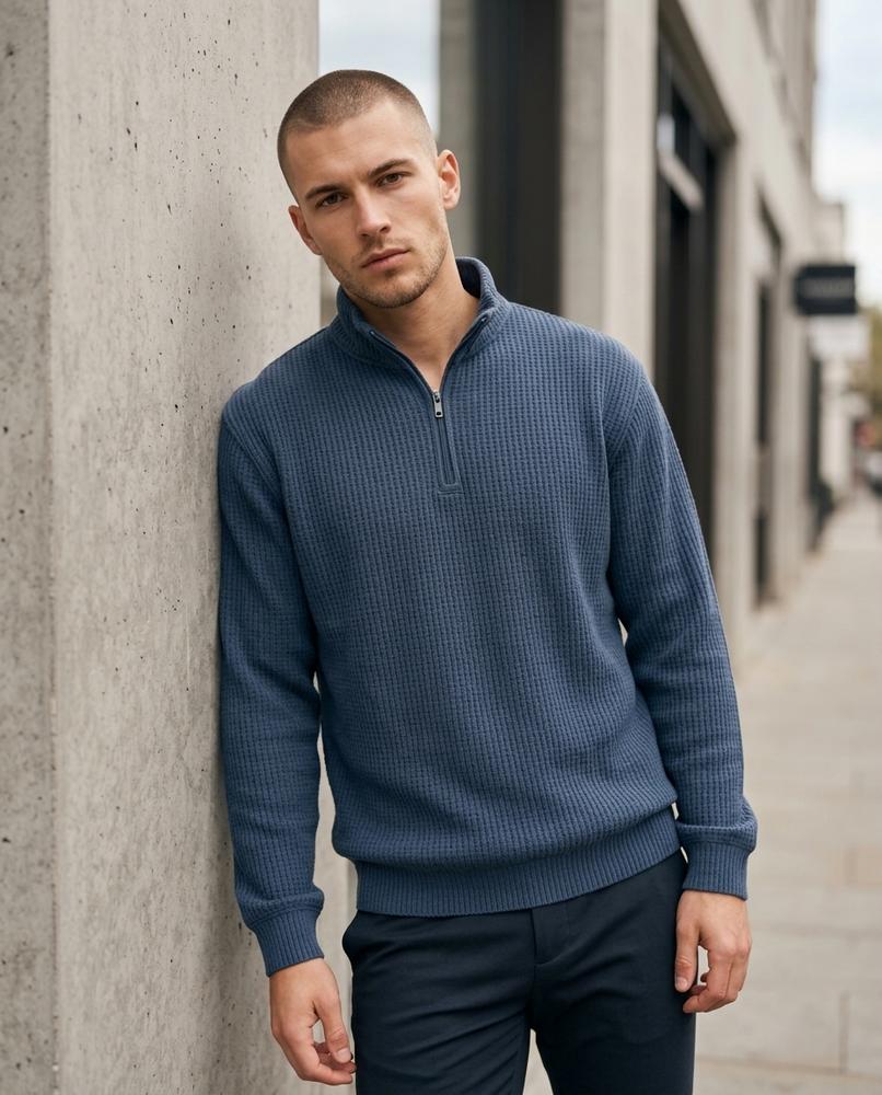 Zigak | Strukturiert Hochgeschlossen Pullover Herren – Tilly Outlet