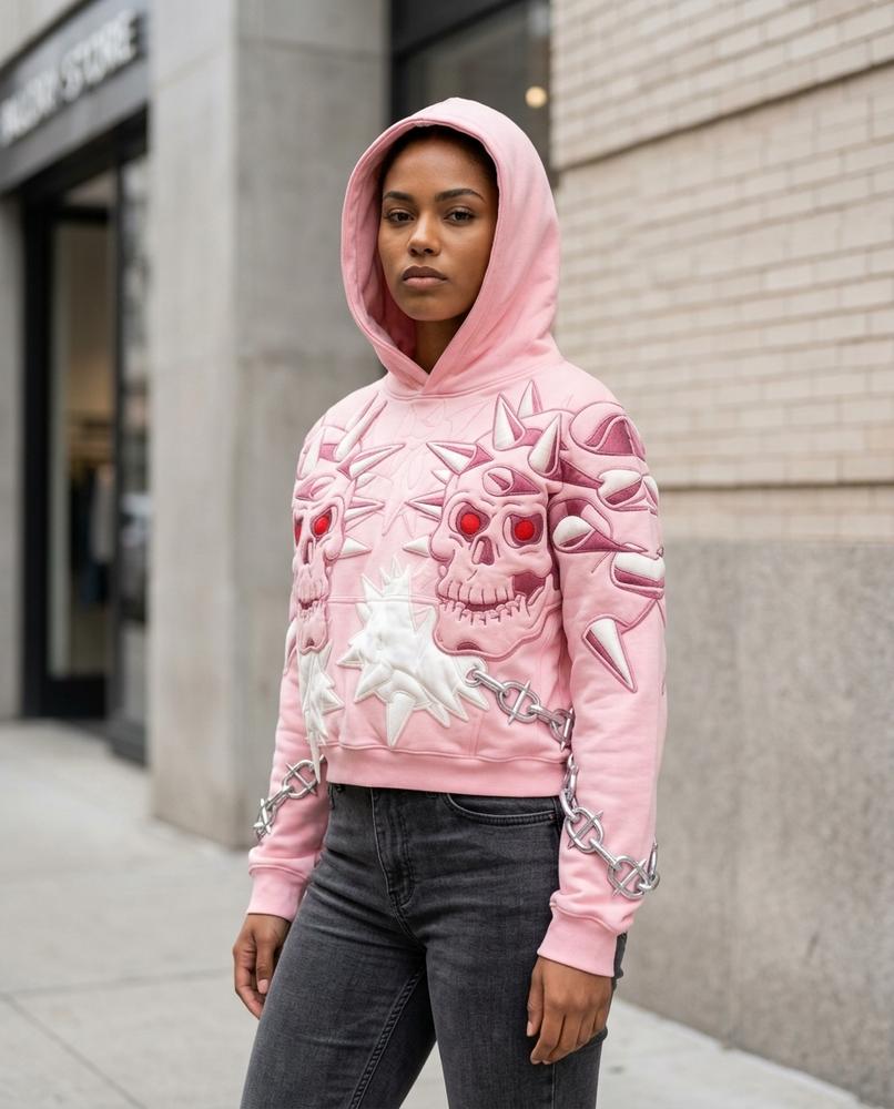 Sepir | Applizierter Kurzgeschnittener Hoodie Damen – Tilly Outlet