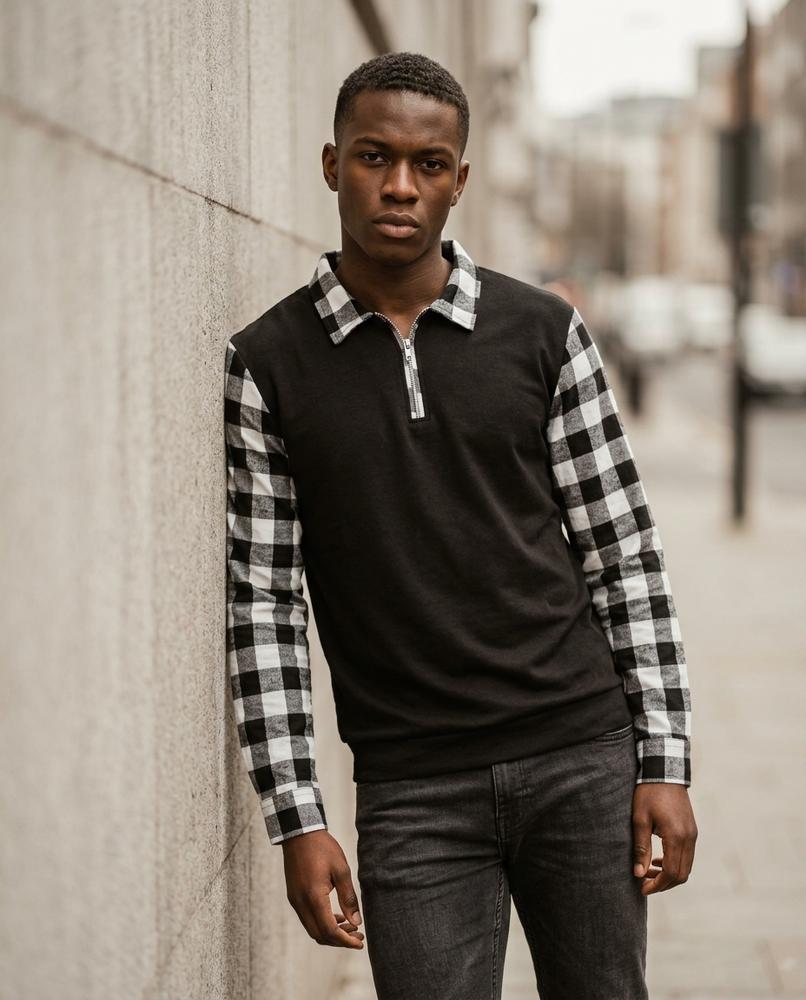 Aifud | Kombiniert Kariert Shirt Herren – Tilly Outlet