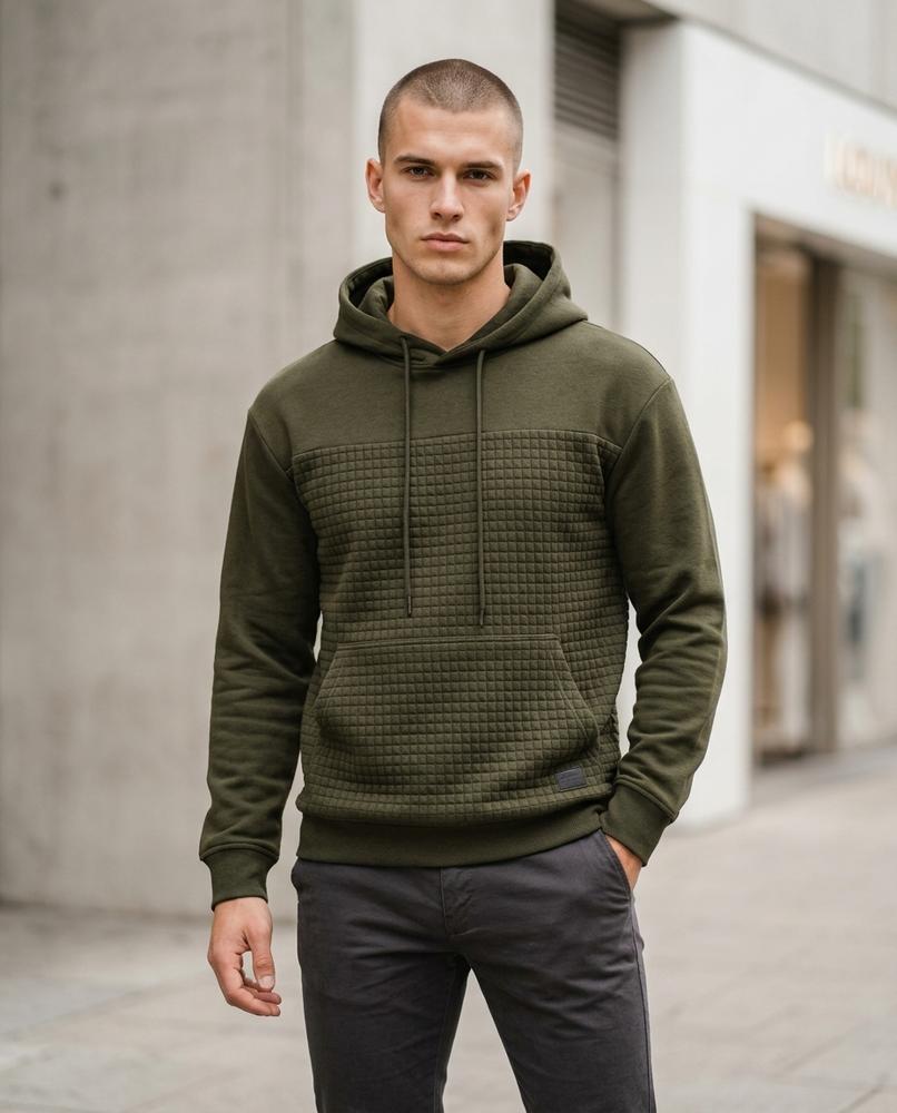 Vofer | Gesteppt Strukturiert Hoodie Herren – Tilly Outlet