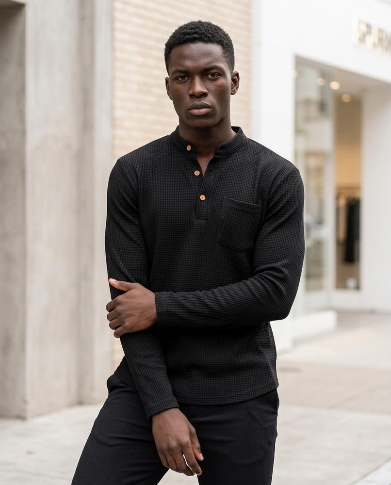 Derik | Strukturiertes Langärmliges Shirt Herren – Tilly Outlet