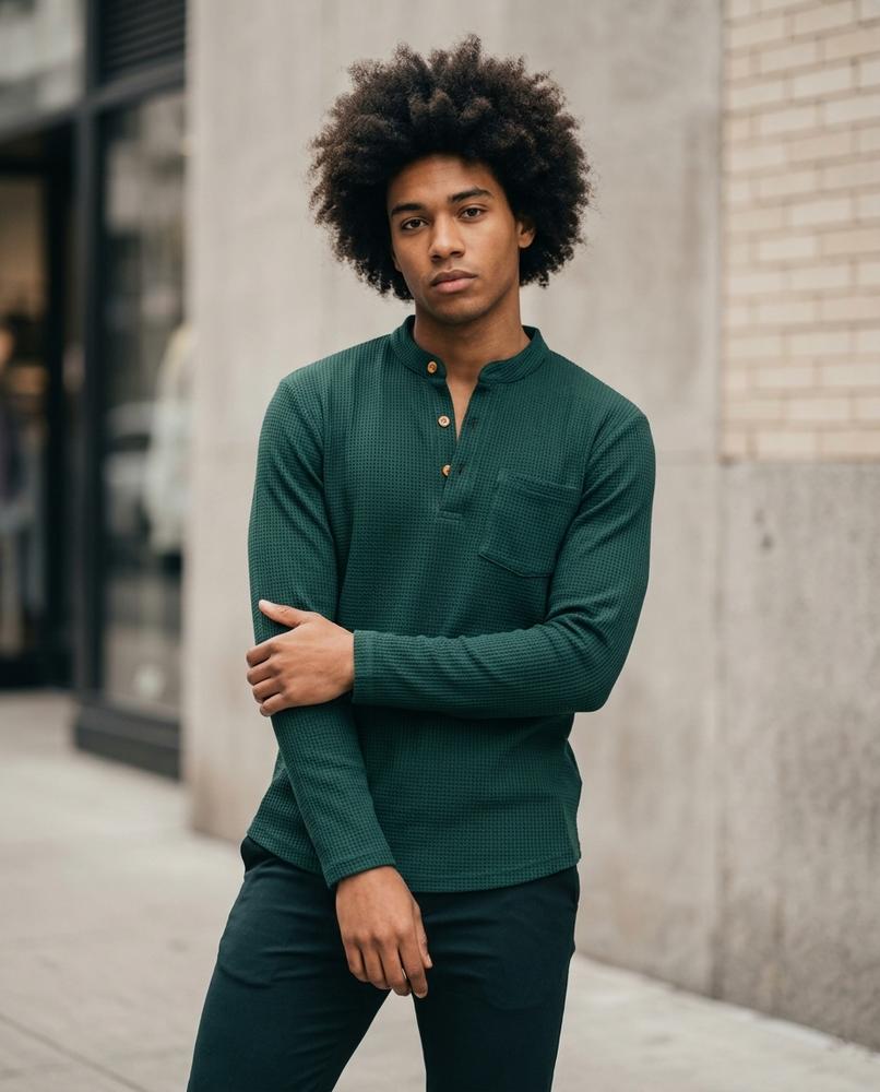 Derik | Strukturiertes Langärmliges Shirt Herren – Tilly Outlet