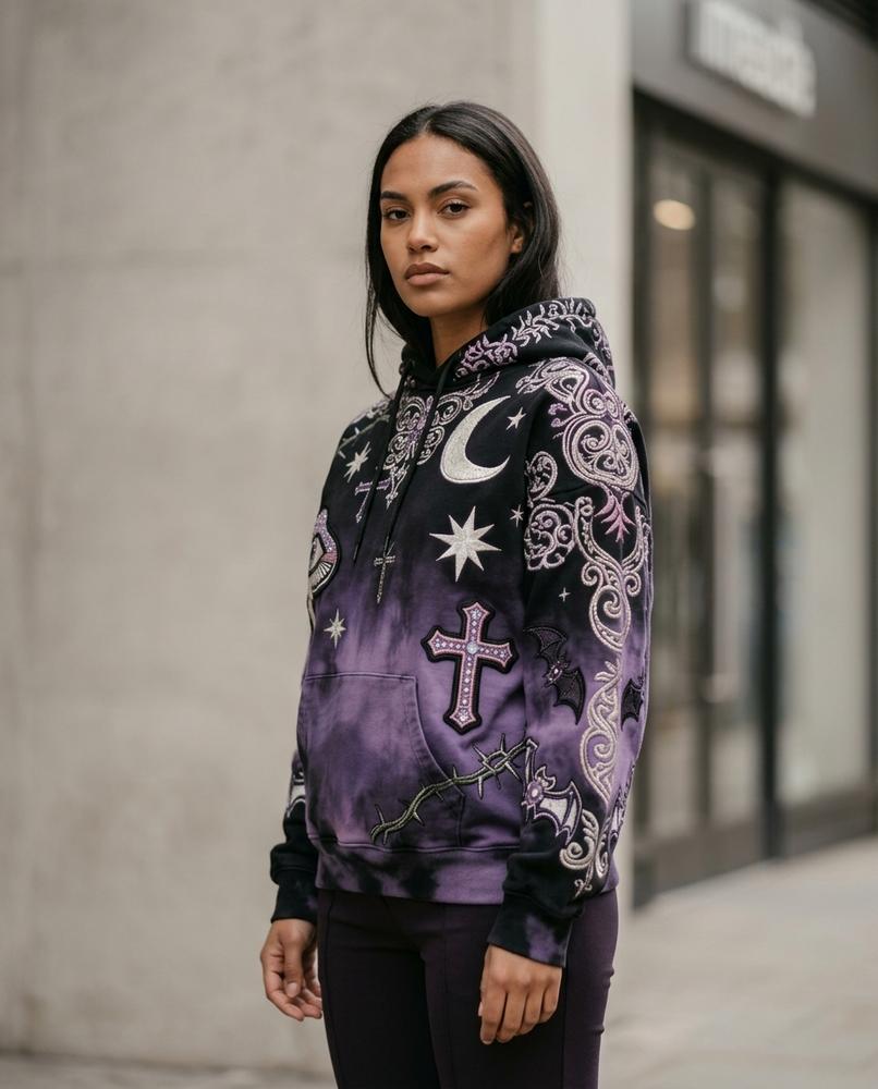 Nusav | Bestickt Gemustert Hoodie Damen – Tilly Outlet