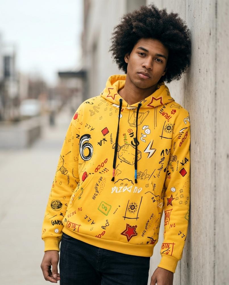 Rawor | Bedruckt Langärmlig Hoodie Herren – Tilly Outlet