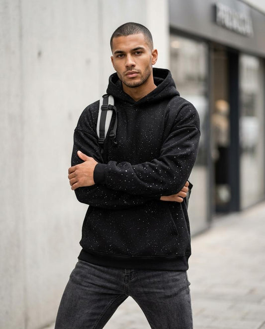 Kudus | Gesprenkelt Langärmlig Hoodie Herren – Tilly Outlet