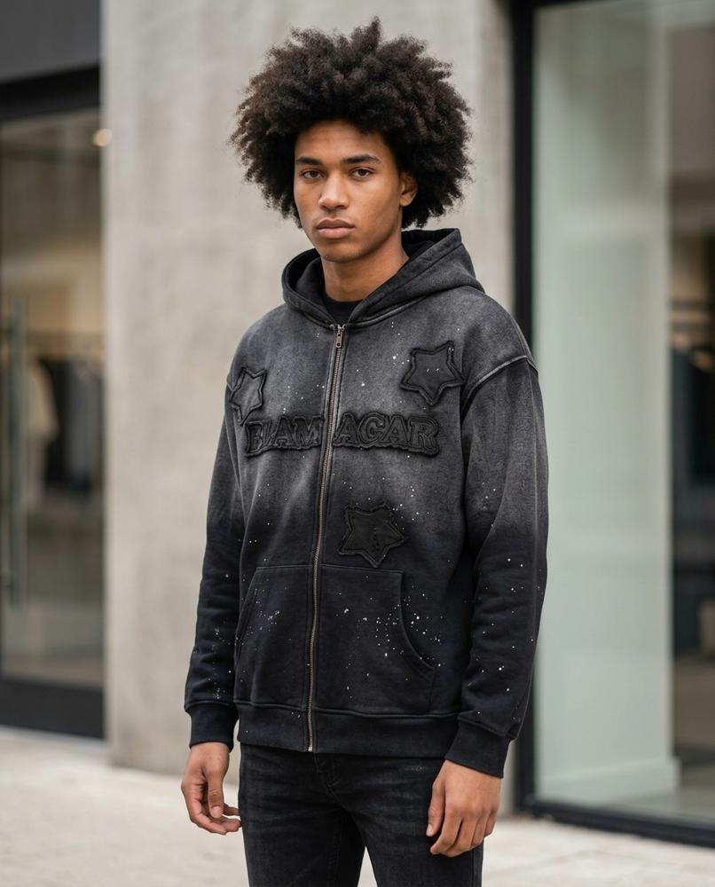 Luruv | Gewaschener Applizierter Hoodie Herren – Tilly Outlet