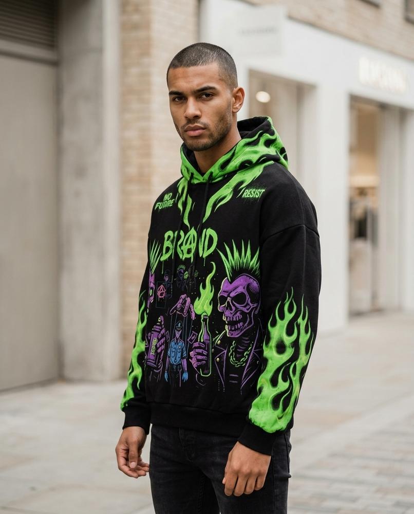 Eewum | Bedruckt Langärmlig Hoodie Herren – Tilly Outlet