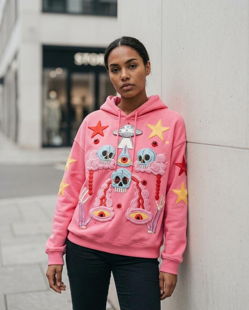 Lisuk | Bestickter Langärmliger Hoodie Unisex – Tilly Outlet