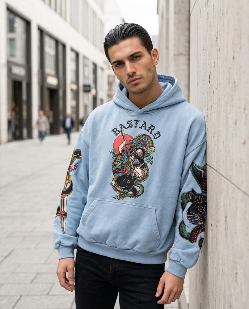 Yumis | Gewaschener Bedruckter Hoodie Herren – Tilly Outlet